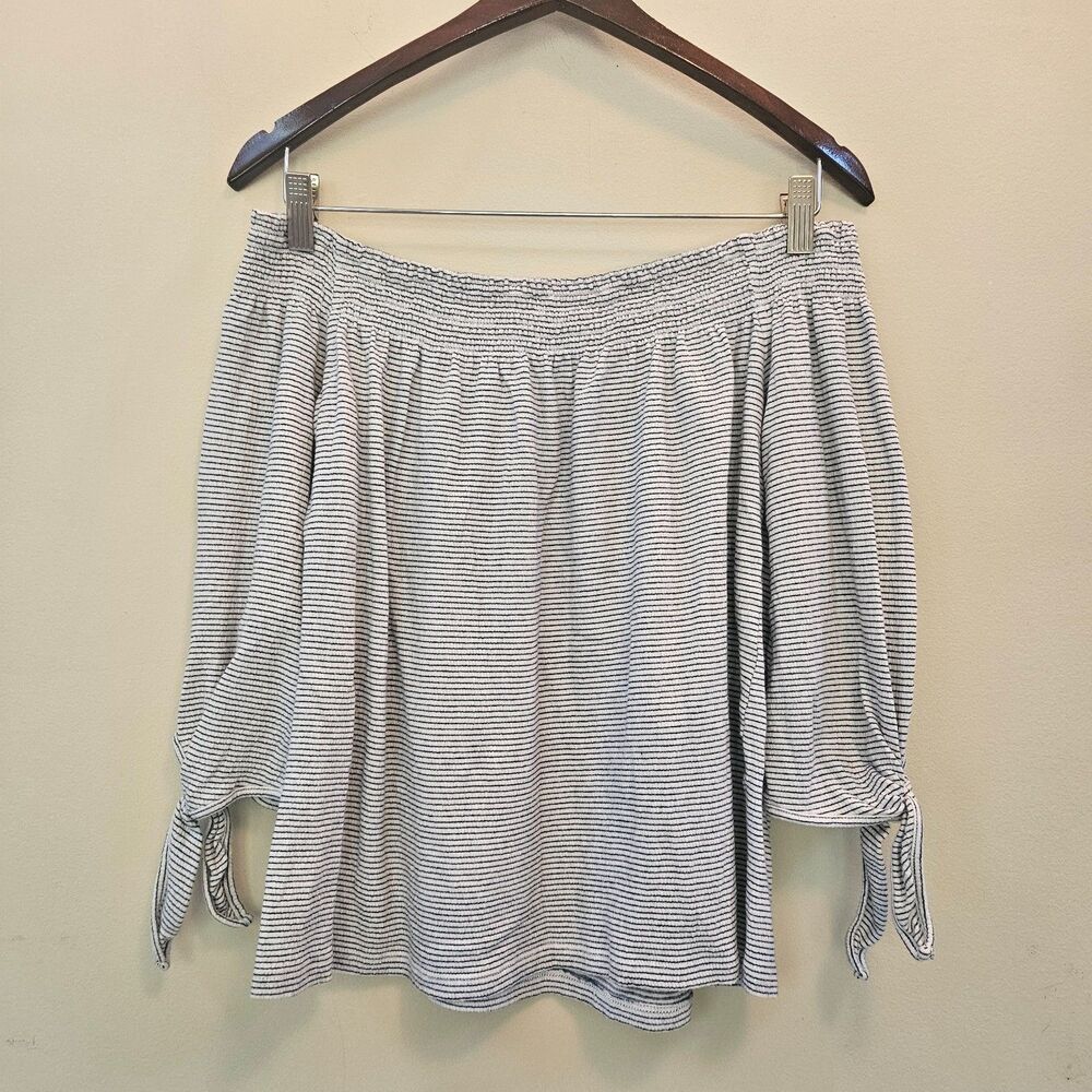 Lucky Brand Off Shoulder Top Blouse 3/4 Length Sleeves Women Sz XS